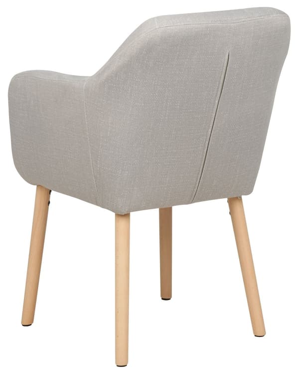 Matstol Taupe sammetsklädsel Träben med armstöd Klassisk stil Vardagsrumsmöbler