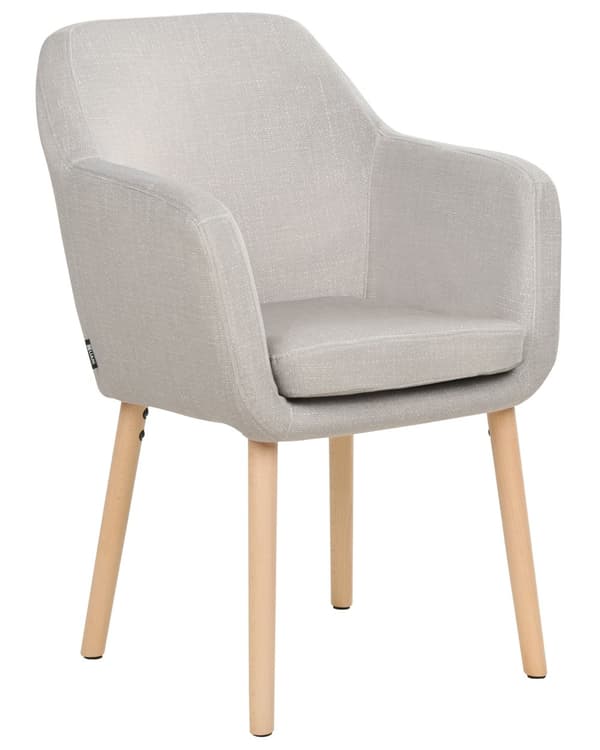 Matstol Taupe sammetsklädsel Träben med armstöd Klassisk stil Vardagsrumsmöbler