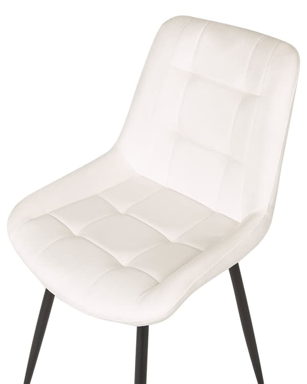 Sett med 2 spisestoler Off-white Fløyel Svarte stålben Moderne design Spisestue Kjøkken