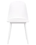 Miniatyrbillede 5 af 9: Stol hvid 2 stk plast kunstlæder armløs spisebordsstol minimalistisk moderne stil spisestue køkken