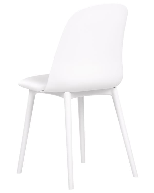 Stol hvid 2 stk plast kunstlæder armløs spisebordsstol minimalistisk moderne stil spisestue køkken