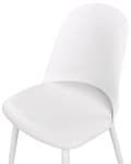 Miniatyrbillede 7 af 9: Stol hvid 2 stk plast kunstlæder armløs spisebordsstol minimalistisk moderne stil spisestue køkken