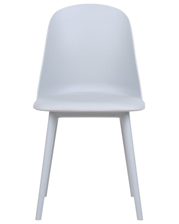 Stol lyseblå 2 stk plast kunstlæder armløs spisebordsstol minimalistisk moderne stil spisestue køkken