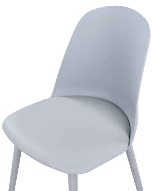 Stol lyseblå 2 stk plast kunstlæder armløs spisebordsstol minimalistisk moderne stil spisestue køkken