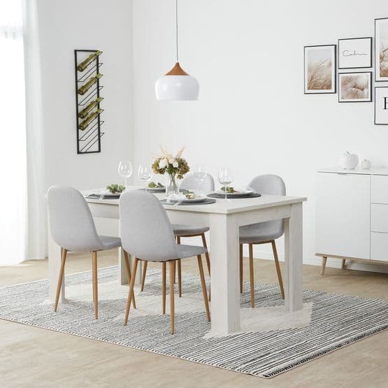 Ruokapöydän tuoli - Muna - Verhoiltu harmaalla - 2 kpl