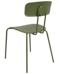 Miniatyrbilde 6 av 9: Sett med 2 spisestoler med grønn plastsete Armløs design Moderne ben i metall