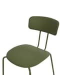 Miniatyrbilde 7 av 9: Sett med 2 spisestoler med grønn plastsete Armløs design Moderne ben i metall