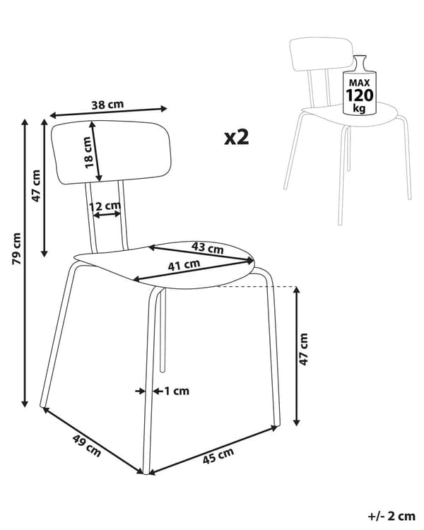 Matstolar set om 2 Ljusgrön Plastsits Metallben Utan Armstöd Modern Design Kök Matsal