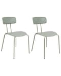 Miniatyrbild 1 av 8: Matstolar set om 2 Ljusgrön Plastsits Metallben Utan Armstöd Modern Design Kök Matsal