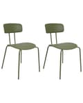 Miniatyrbild 1 av 9: Matstolar set om 2 Grön Plastsits Metallben Utan Armstöd Modern Design Kök Matsal