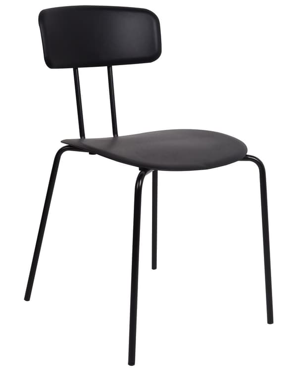 Matstolar set om 2 Svart Plastsits Metallben Utan Armstöd Modern Design Kök Matsal