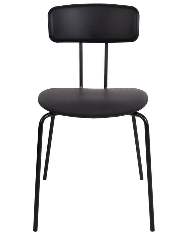 Matstolar set om 2 Svart Plastsits Metallben Utan Armstöd Modern Design Kök Matsal