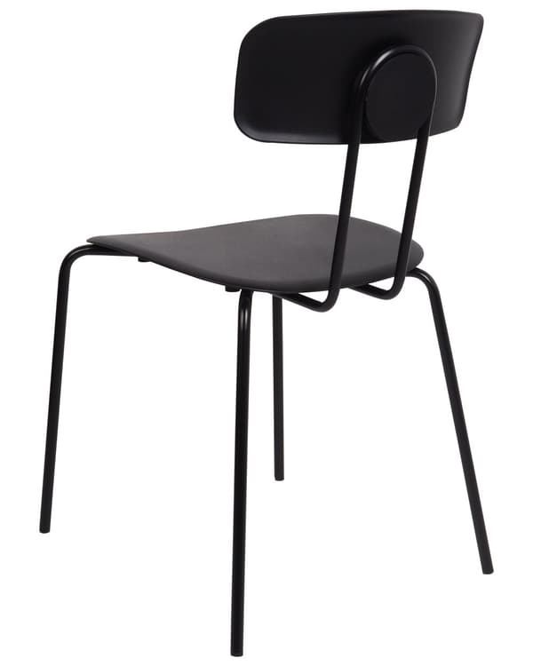 Matstolar set om 2 Svart Plastsits Metallben Utan Armstöd Modern Design Kök Matsal