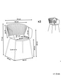 Miniatyrbilde 3 av 10: Sett med 2 spisestoler Beige Metalltråddesign Kunstskinn Svart setepute Aksent industriell glam-stil