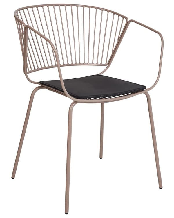 Sett med 2 spisestoler Beige Metalltråddesign Kunstskinn Svart setepute Aksent industriell glam-stil