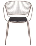 Miniatyrbilde 5 av 10: Sett med 2 spisestoler Beige Metalltråddesign Kunstskinn Svart setepute Aksent industriell glam-stil
