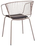 Miniatyrbilde 6 av 10: Sett med 2 spisestoler Beige Metalltråddesign Kunstskinn Svart setepute Aksent industriell glam-stil