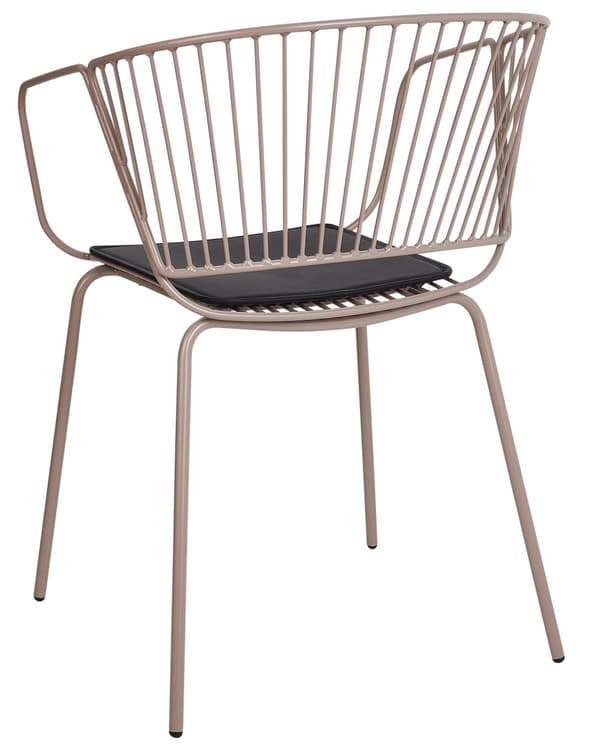 Sett med 2 spisestoler Beige Metalltråddesign Kunstskinn Svart setepute Aksent industriell glam-stil