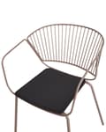 Miniatyrbilde 7 av 10: Sett med 2 spisestoler Beige Metalltråddesign Kunstskinn Svart setepute Aksent industriell glam-stil