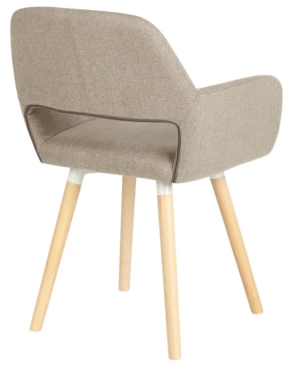 Sett med 2 Spisestuestoler Taupe Stoff Møbeltrekk Lyst Tre Moderne Eklektisk Stil