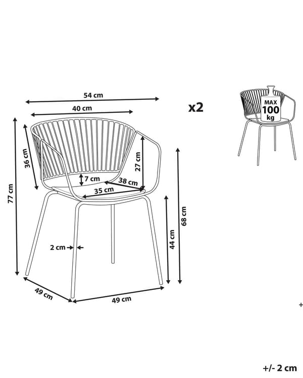 Spisebordsstol med Armlæn Beige Metal Sæt af 2 Spisestuestole til Spisestue Køkken Metalstole Indretning Skandinavisk Spisestole Wire Design