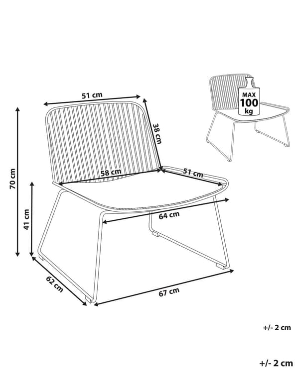 Stol Sort metal Ståltråd Design Kunstlæder Sort sædehynde Glam Industrial Modern stil