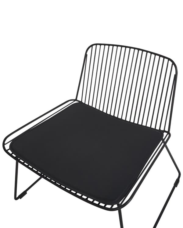 Stol Sort metal Ståltråd Design Kunstlæder Sort sædehynde Glam Industrial Modern stil