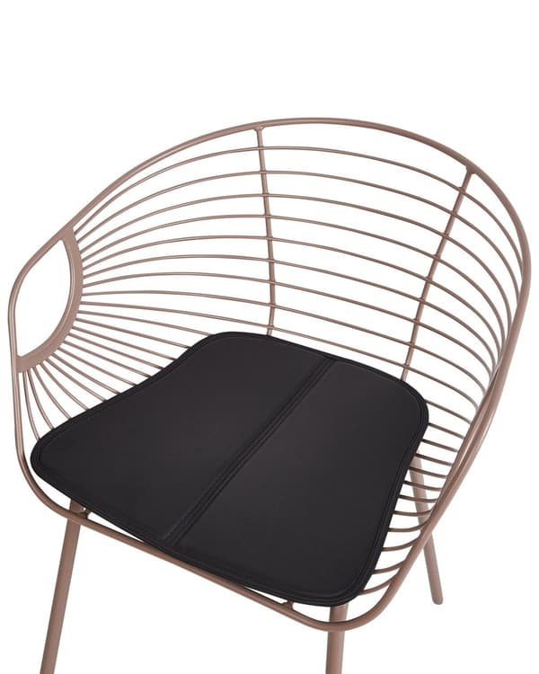 Spisebordsstol med Armlæn Beige Metal Sæt af 2 Spisestuestole til Spisestue Køkken Metalstole Indretning Skandinavisk Spisestole Wire Design