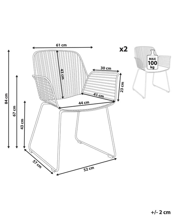 Sæt med 2 spisebordsstole Guld metal Ståltråd Design Kunstlæder Sort sædehynde Glam Industrial Modern stil