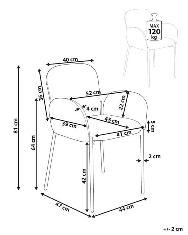 Set med 2 Matstolar Beige Tyg Klädd Vävd Polyester Svarta Ben Retrostil Köksmöbler Matsal