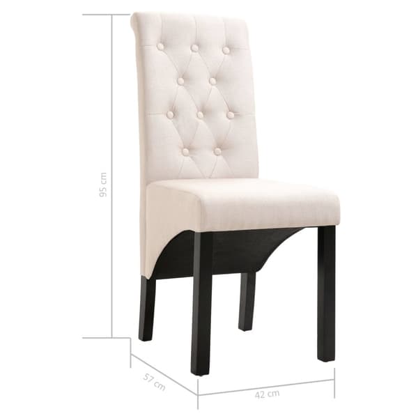 spisebordsstole 2 stk. stof cremefarvet