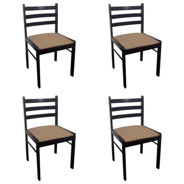 Pöytätuolit, 4 kpl, ruskea, kumipuu ja sametti