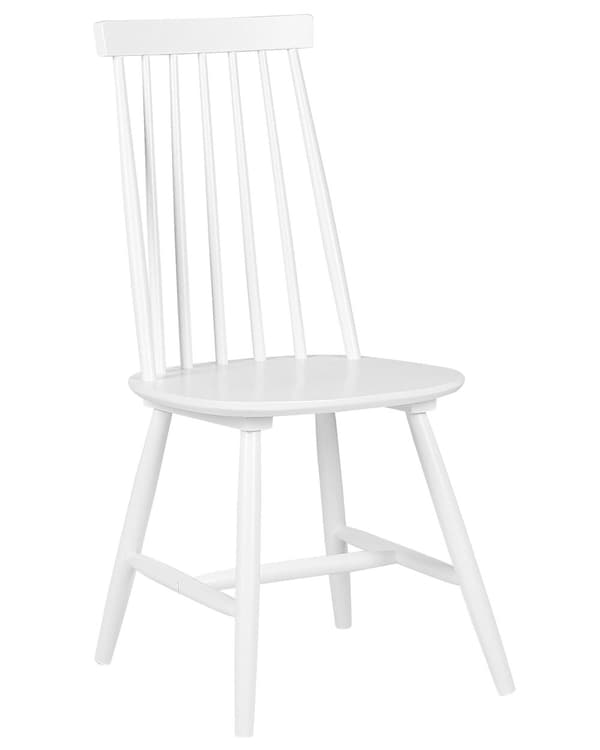 Sett med 2 spisestoler Hvit Heltre Pinnestol Stolrygg med spiler Tradisjonelt design Skandinavisk Moderne Kjøkken Spisestue