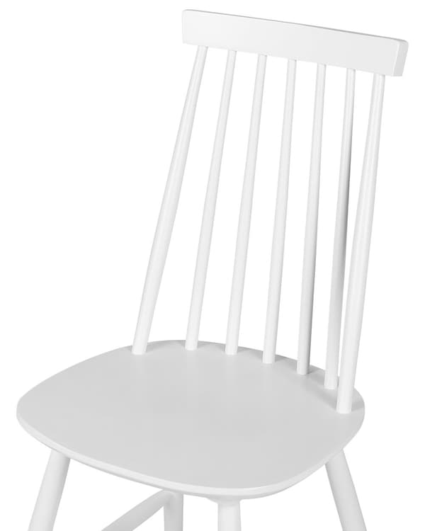 Sett med 2 spisestoler Hvit Heltre Pinnestol Stolrygg med spiler Tradisjonelt design Skandinavisk Moderne Kjøkken Spisestue