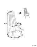 Miniatyrbilde 3 av 11: Sett med 2 spisestoler Svart Heltre Pinnestol Stolrygg med spiler Tradisjonelt design Skandinavisk Moderne Kjøkken Spisestue