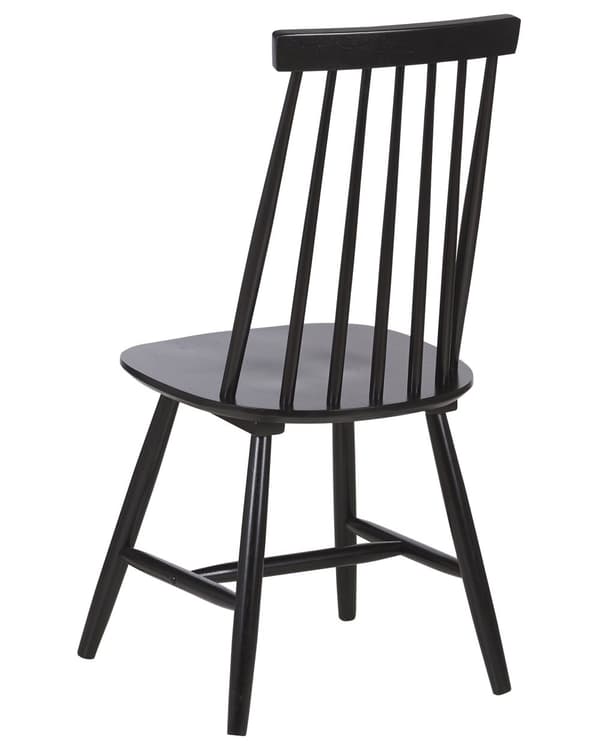 Sett med 2 spisestoler Svart Heltre Pinnestol Stolrygg med spiler Tradisjonelt design Skandinavisk Moderne Kjøkken Spisestue