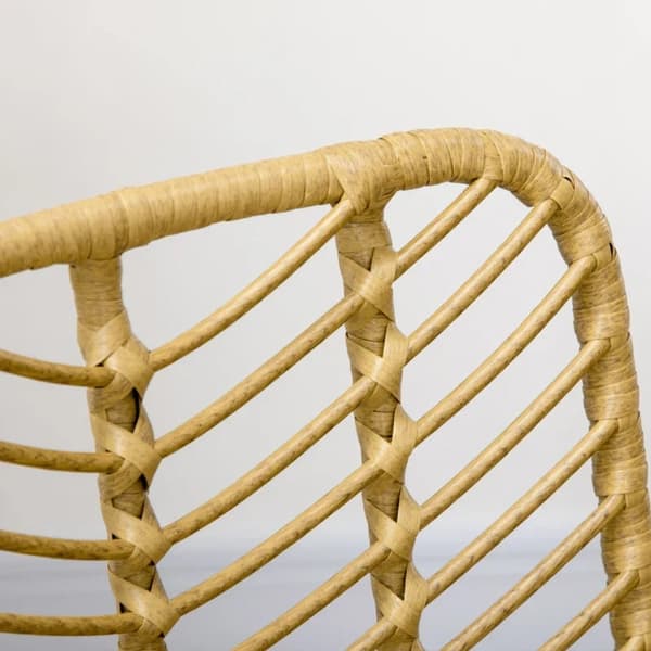 Rootz Sæt med 2 Boho Style Spisestuestole - Accent Stol - PE Rattan - Naturlig + Sort - 44 cm x 58 cm x 85 cm