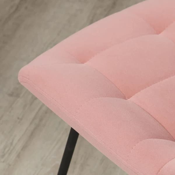 Rootz 2 Spisestuestole - Accentstole - Køkkenstole - Retro Velvet Look - Skumstål - Pink - 50cm X 61cm X 79cm