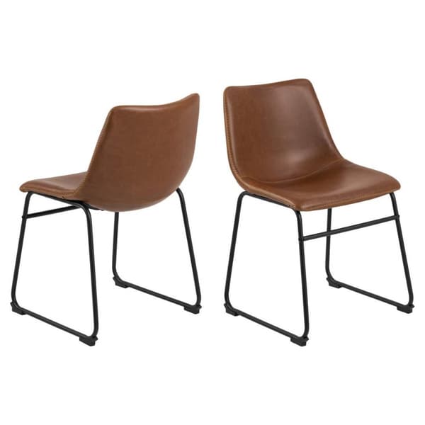 2 x Oregon spisestuestoler PU kunstskinn brun.