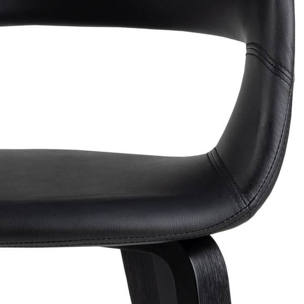 2 x Nova spisestuestoler med armlener PU kunstskinn svart.