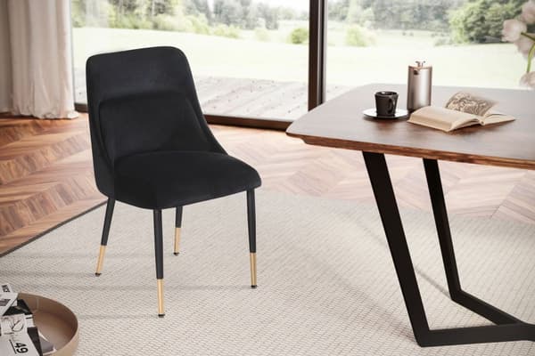Rootz Modern Design Spisestuestol - Køkkenstol - Fløjlsbetræk - Metalben - 49cm x 85cm x 56cm