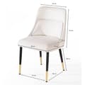 Miniatyrbillede 4 af 7: Rootz Modern Dining Chair - Køkkenstol - Fløjlspolstring - Robuste metalben - Beige & Sort/Guld - 49cm x 85cm x 56cm
