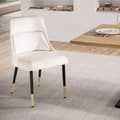 Miniatyrbillede 2 af 7: Rootz Modern Dining Chair - Køkkenstol - Fløjlspolstring - Robuste metalben - Beige & Sort/Guld - 49cm x 85cm x 56cm