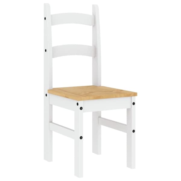 vidaXL Spisestoler 2 stk hvit 40x46x99 cm heltre furu