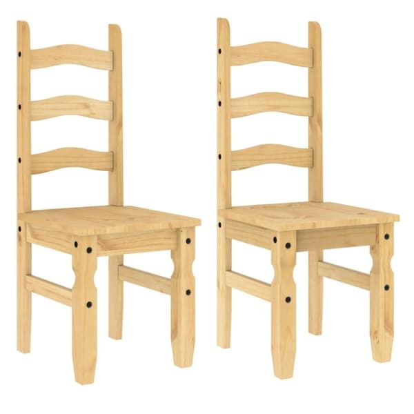 vidaXL spisebordsstole 2 stk. Corona 42x47x107 cm massivt fyrretræ