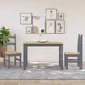 Miniatyrbilde 3 av 9: vidaXL Spisestoler 2 stk grå 40x46x99 cm heltre furu