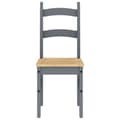 Miniatyrbilde 4 av 9: vidaXL Spisestoler 2 stk grå 40x46x99 cm heltre furu