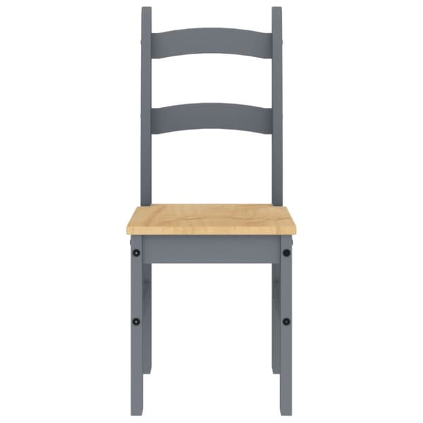 vidaXL Spisestoler 2 stk grå 40x46x99 cm heltre furu