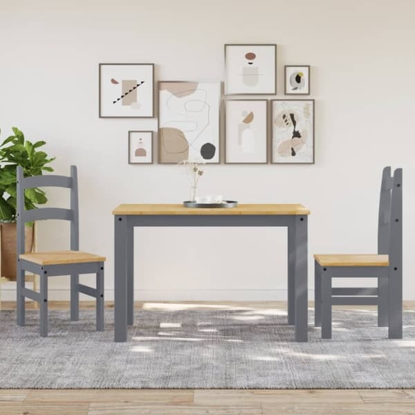 vidaXL spisebordsstole 2 stk. 40x46x99 cm massivt fyrretræ grå