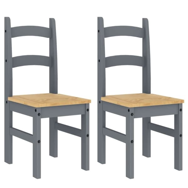 vidaXL spisebordsstole 2 stk. 40x46x99 cm massivt fyrretræ grå